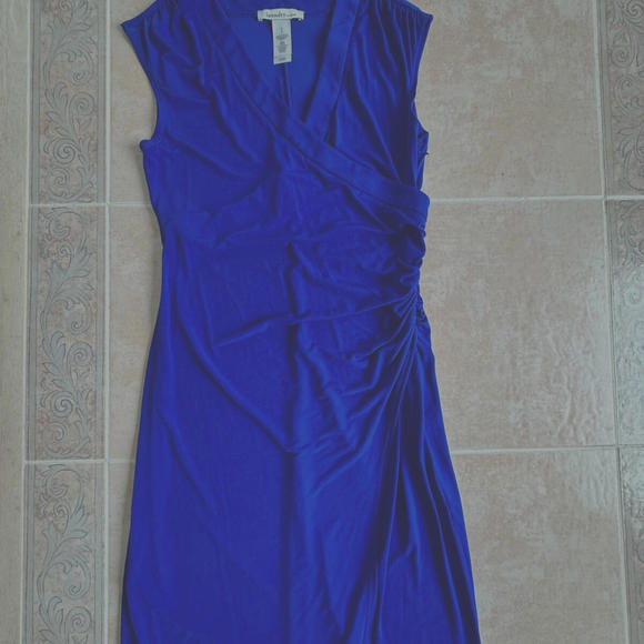 Laundry By design‎ sleeveless shirring detail side Midi Dress Blue Size 8 - Picture 1 of 7
